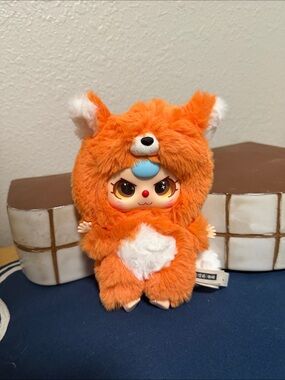 Baby Three 100% Fox with special eyes Orange Plush Doll with White Heart Accent